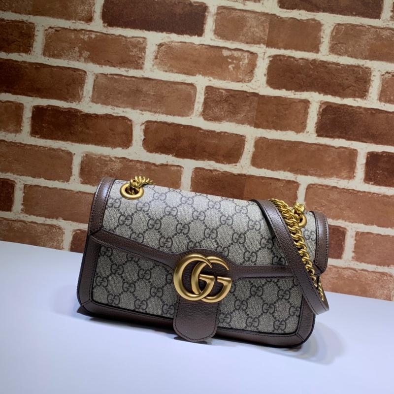 Gucci Chain Shoulder Bag 443497PVC leather brown